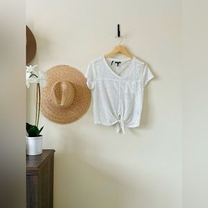 Buffalo David Bitton | V-Neck Crop Top with Front Tie | Size: S